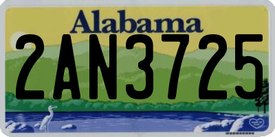 AL license plate 2AN3725