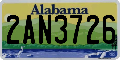 AL license plate 2AN3726
