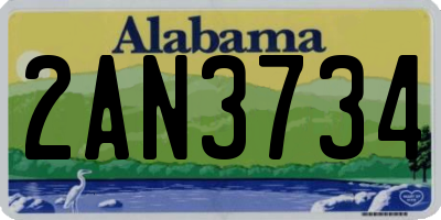 AL license plate 2AN3734