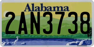 AL license plate 2AN3738