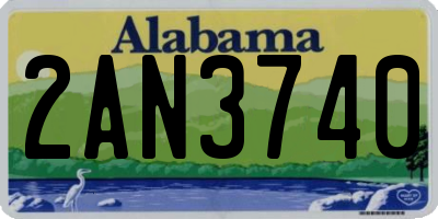 AL license plate 2AN3740
