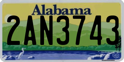 AL license plate 2AN3743