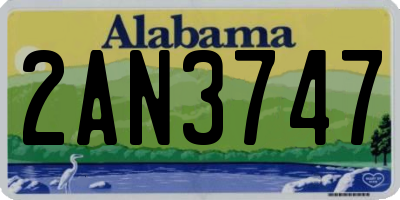 AL license plate 2AN3747