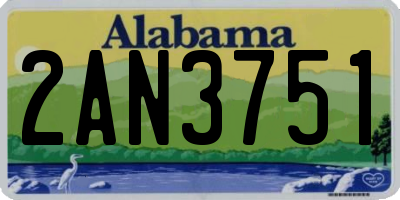 AL license plate 2AN3751