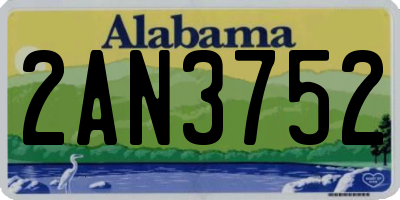 AL license plate 2AN3752