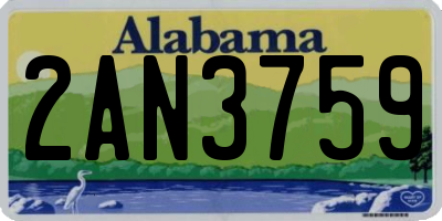 AL license plate 2AN3759