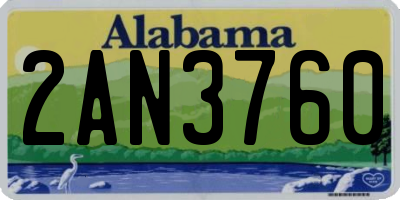 AL license plate 2AN3760