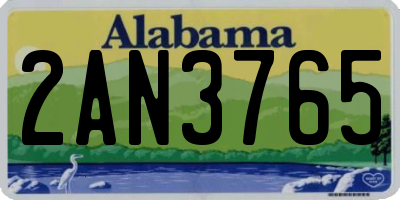 AL license plate 2AN3765