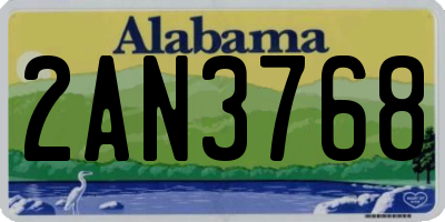 AL license plate 2AN3768