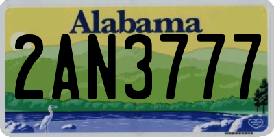 AL license plate 2AN3777