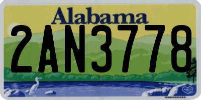 AL license plate 2AN3778