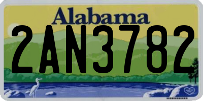 AL license plate 2AN3782
