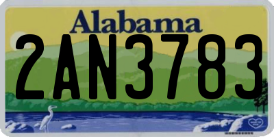 AL license plate 2AN3783