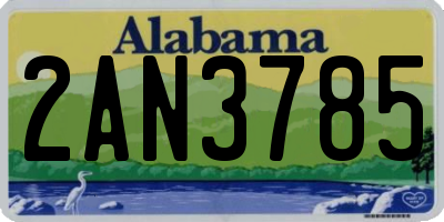 AL license plate 2AN3785