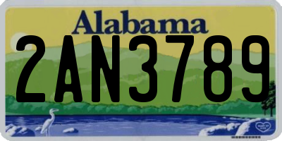 AL license plate 2AN3789