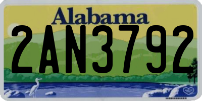 AL license plate 2AN3792