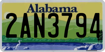 AL license plate 2AN3794
