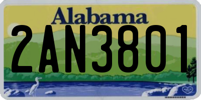 AL license plate 2AN3801