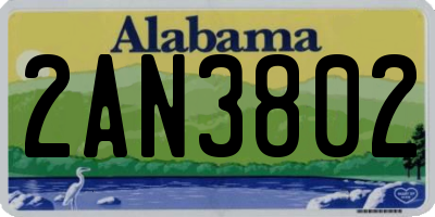 AL license plate 2AN3802