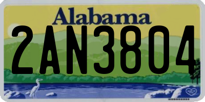 AL license plate 2AN3804