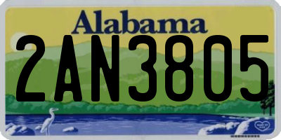 AL license plate 2AN3805
