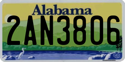 AL license plate 2AN3806