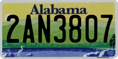 AL license plate 2AN3807