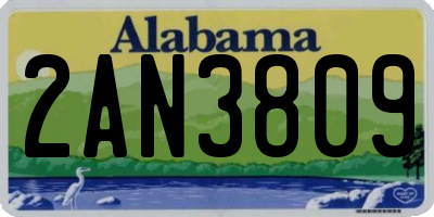 AL license plate 2AN3809