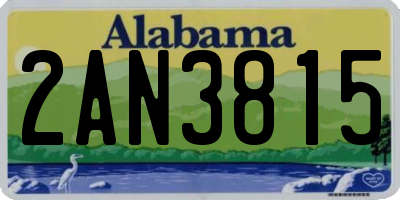 AL license plate 2AN3815