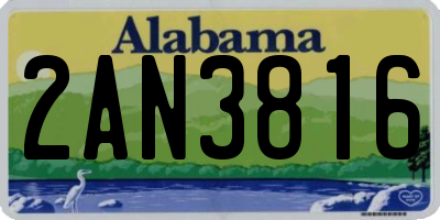 AL license plate 2AN3816