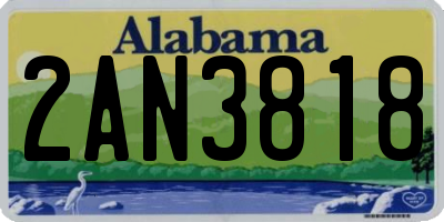 AL license plate 2AN3818