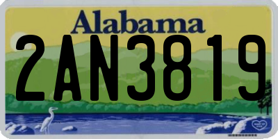 AL license plate 2AN3819
