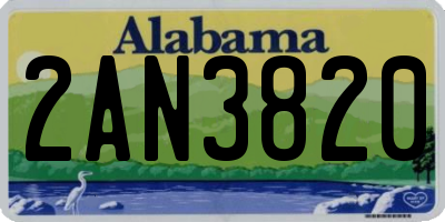 AL license plate 2AN3820