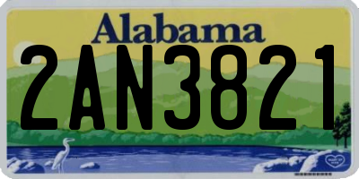 AL license plate 2AN3821