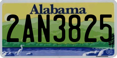 AL license plate 2AN3825