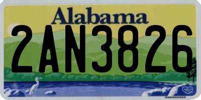 AL license plate 2AN3826