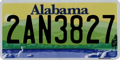 AL license plate 2AN3827