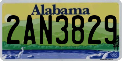 AL license plate 2AN3829