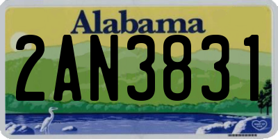 AL license plate 2AN3831