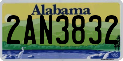 AL license plate 2AN3832