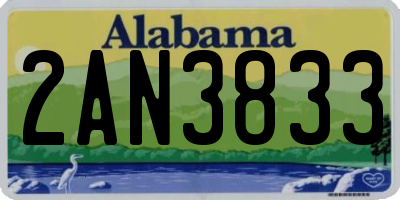 AL license plate 2AN3833