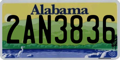 AL license plate 2AN3836