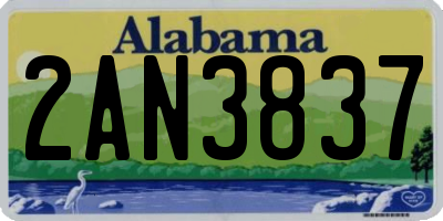 AL license plate 2AN3837