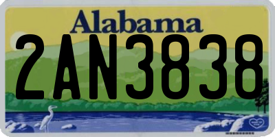 AL license plate 2AN3838