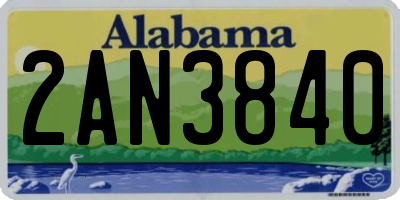 AL license plate 2AN3840