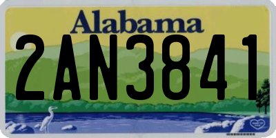 AL license plate 2AN3841