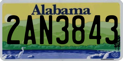 AL license plate 2AN3843