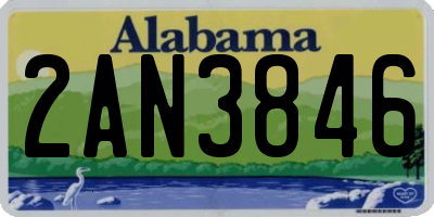 AL license plate 2AN3846