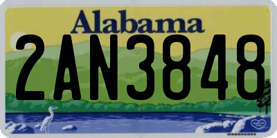 AL license plate 2AN3848