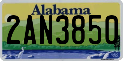 AL license plate 2AN3850